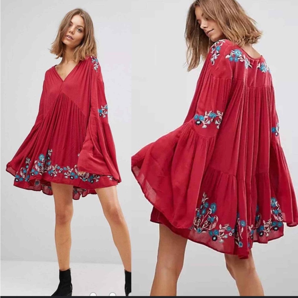 Free People Red Tunic